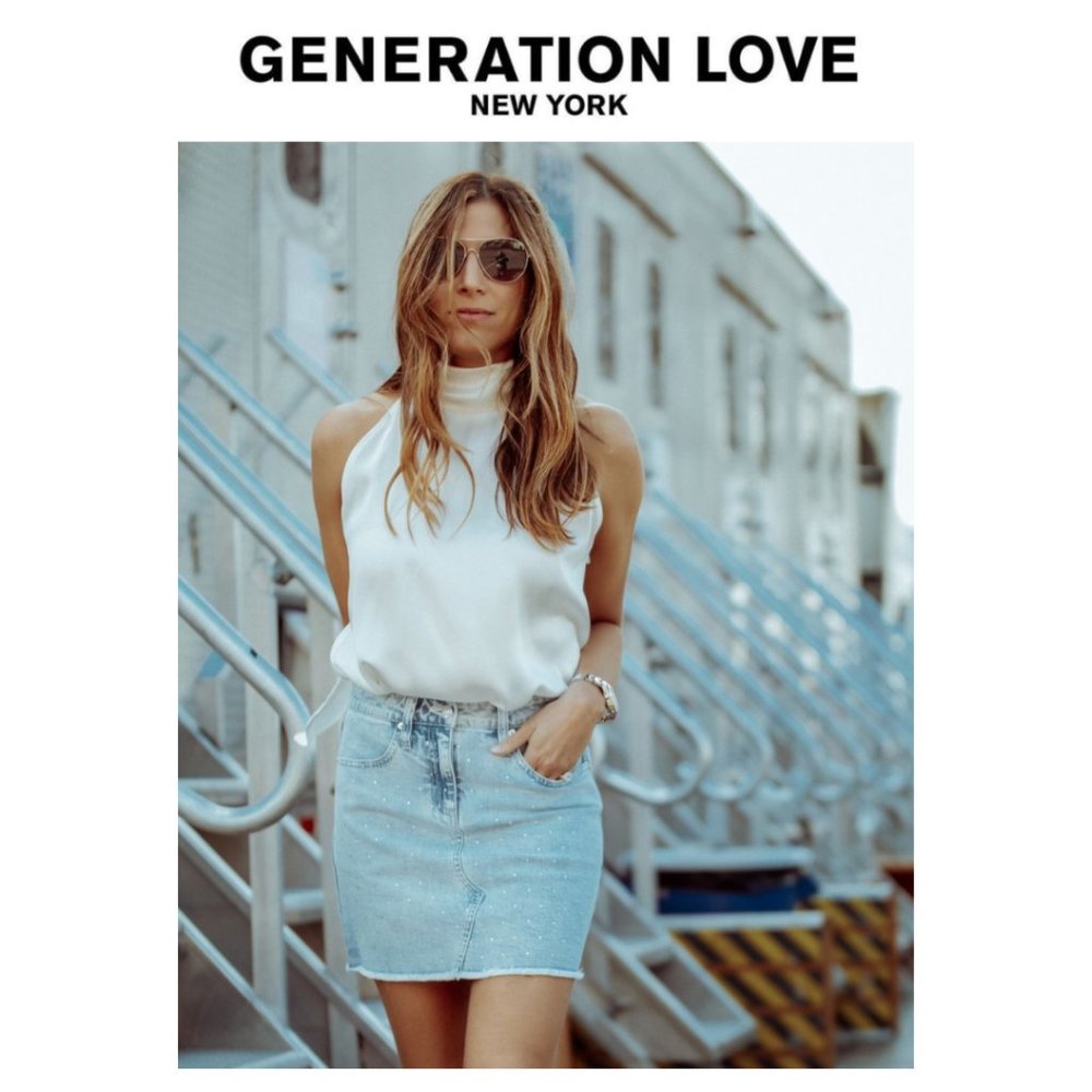 Generation Love Crystal Embellished Mini Skirt
